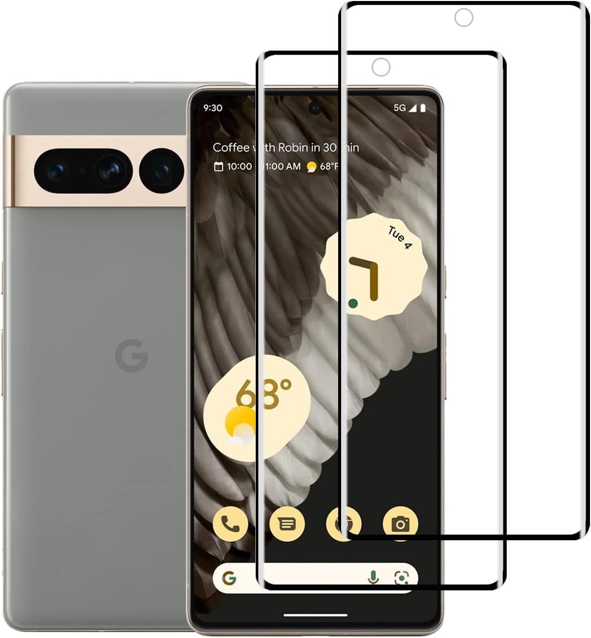 3D Curved Glue Coverage Screen Protector for Google Pixel 7 Pro HD Clear Scratch Resistant,Bubble-Free 9H Tempered Glass Film