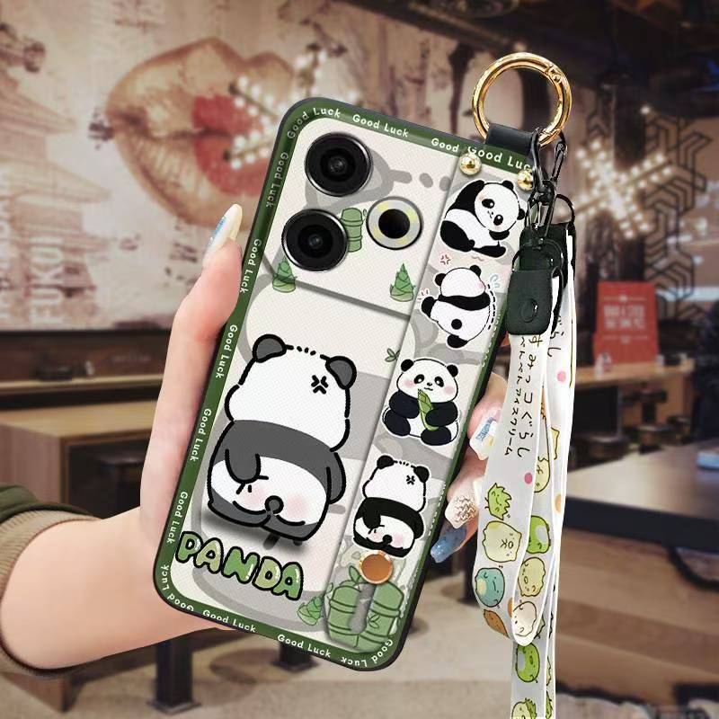 Phone Case for Tecno Pova 6 Neo 4G Cute Fashion Silicona Shockproof Cover with Pop Socket Stand