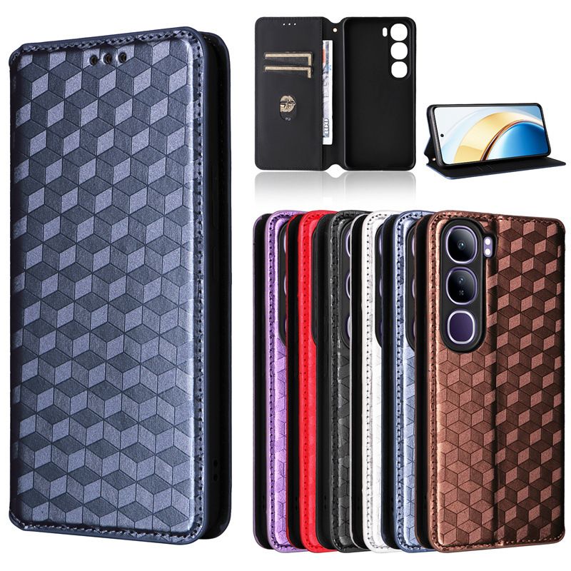Flip Cover for Vivo V40 Lite 4G PU Leather Phone Case Full-Body Protection Shockproof Wallet Cover