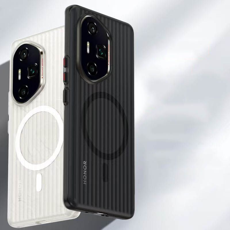 Ice mist Corrugated pattern Magnetic Phone Case For Honor 300 300 Pro 300 Ultra Fall Prevention Protective Cover
