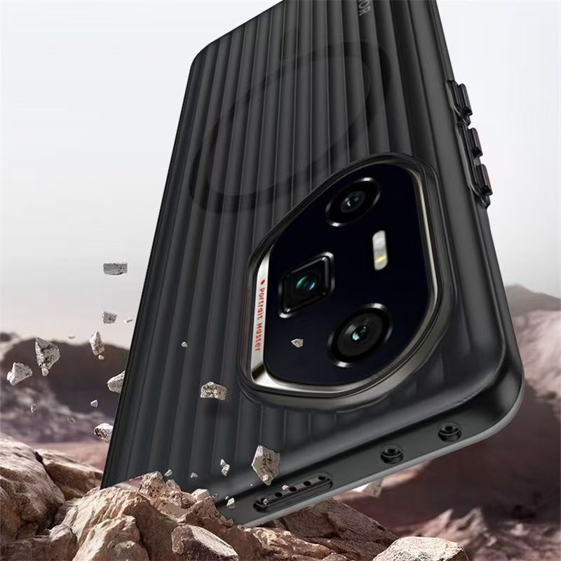 Ice mist Corrugated pattern Magnetic Phone Case For Honor 300 300 Pro 300 Ultra Fall Prevention Protective Cover