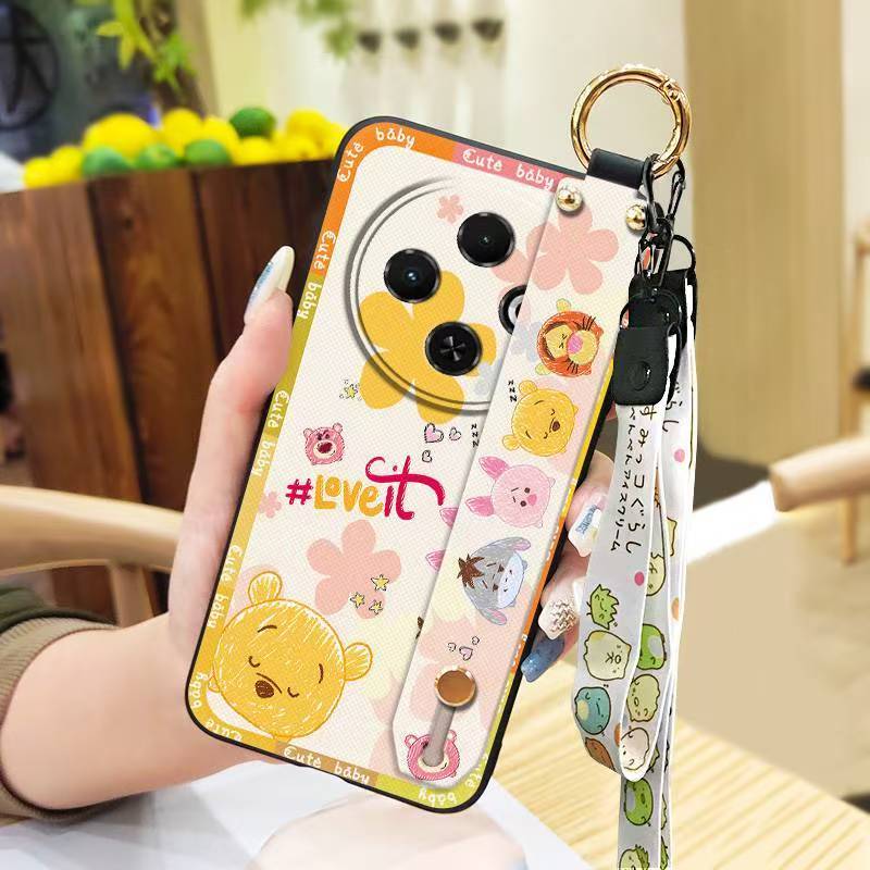 Phone Case for Tecno Spark 30C 4G Silicone Case with Adjustable Strap Neck Lanyard Cover