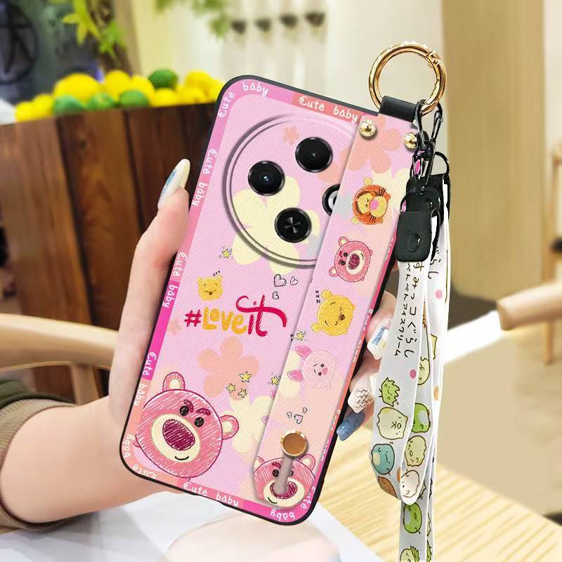 Phone Case for Tecno Spark 30C 4G Silicone Case with Adjustable Strap Neck Lanyard Cover