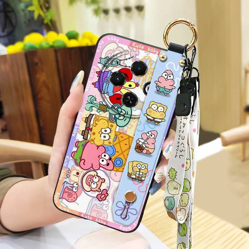 Phone Case for Tecno Spark 30C 4G Silicone Case with Adjustable Strap Neck Lanyard Cover