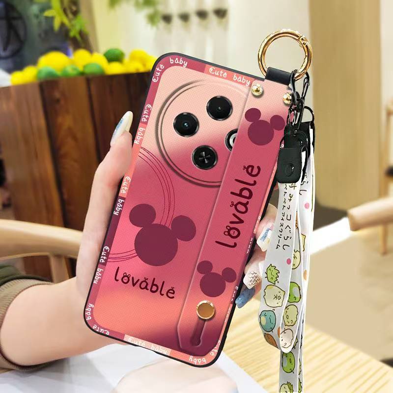Phone Case for Tecno Spark 30C 4G Silicone Case with Adjustable Strap Neck Lanyard Cover