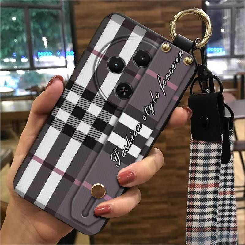 Phone Case for Tecno Spark 30C 4G Silicone Case with Adjustable Strap Neck Lanyard Cover