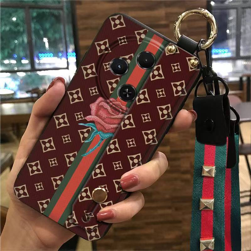 Phone Case for Tecno Spark 30C 4G Silicone Case with Adjustable Strap Neck Lanyard Cover