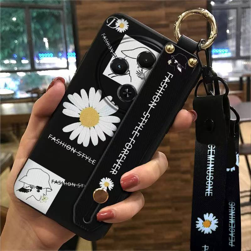 Phone Case for Tecno Spark 30C 4G Silicone Case with Adjustable Strap Neck Lanyard Cover