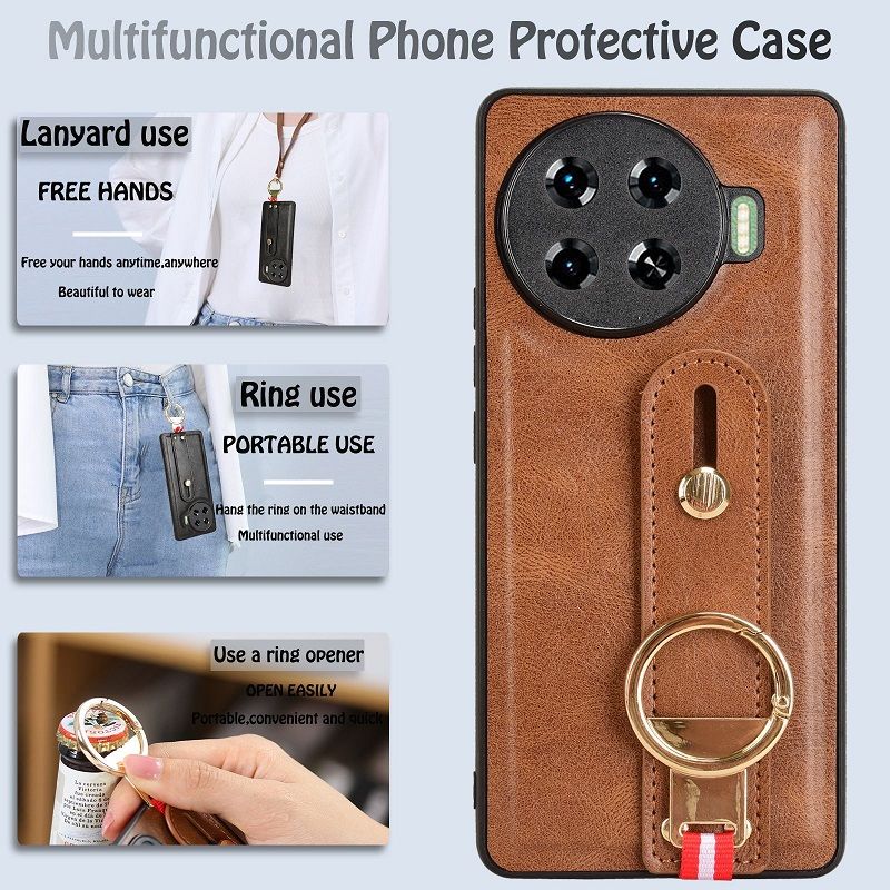 Leather Phone Case For Tecno Spark 20 Pro Plus Shockproof Fall prevention Protective Case