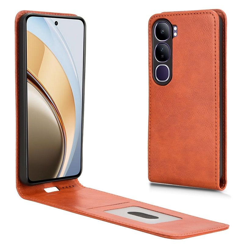 Leather Flip Cover For Vivo V40 Lite 6.67" Up And Down Flip Cover PU Leather Durable Protective Cover