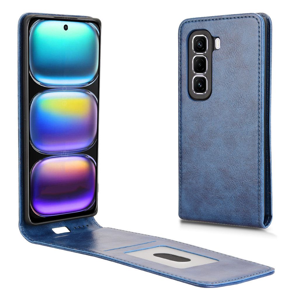 Leather Flip Cover For infinix Hot 50 Pro Plus/ X6880 Up And Down Flip Cover PU Leather Durable Protective Cover