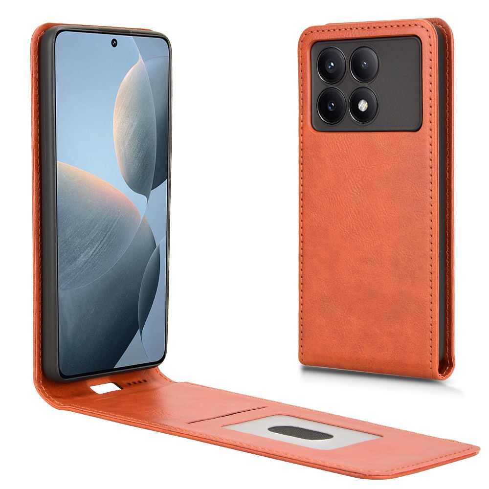 Leather Flip Cover For Xiaomi Poco X6 Pro 5G Up And Down Flip Cover PU Leather Durable Protective Cover