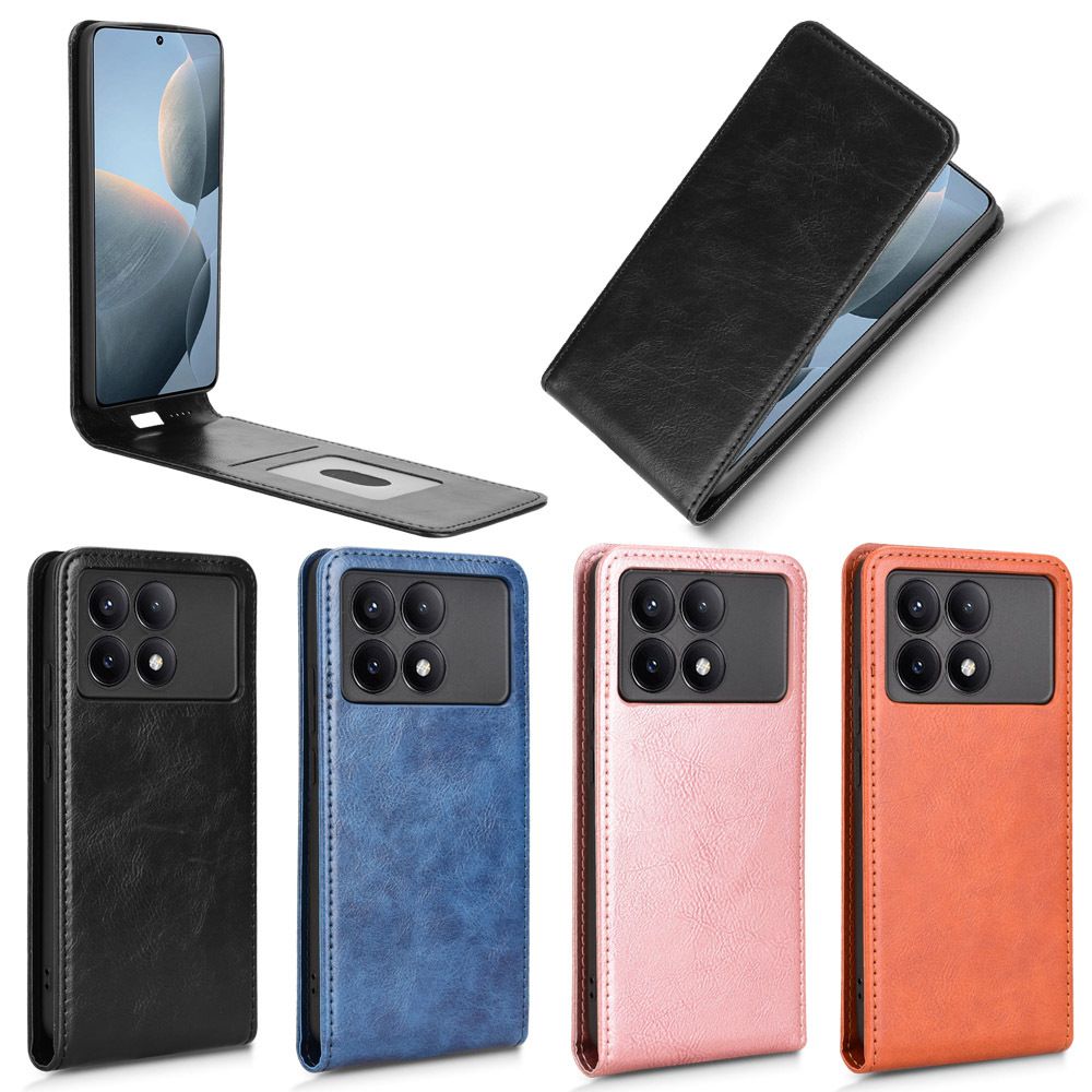 Leather Flip Cover For Xiaomi Poco X6 Pro 5G Up And Down Flip Cover PU Leather Durable Protective Cover