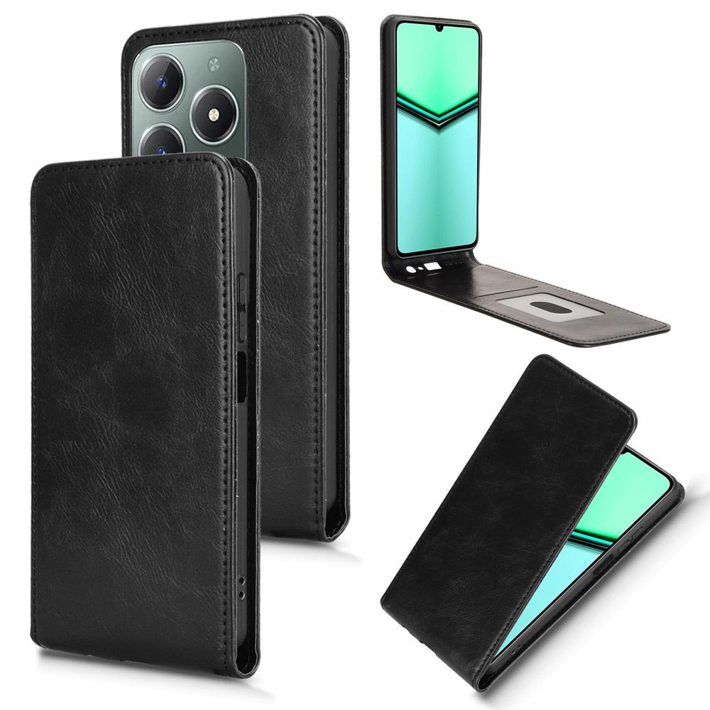 Leather Flip Cover For OPPO Realme C61 / Realme C63 Up And Down Flip Cover PU Leather Durable Protective Cover
