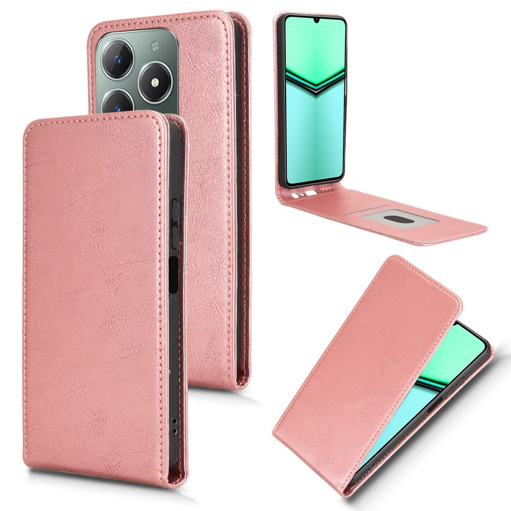 Leather Flip Cover For OPPO Realme C61 / Realme C63 Up And Down Flip Cover PU Leather Durable Protective Cover