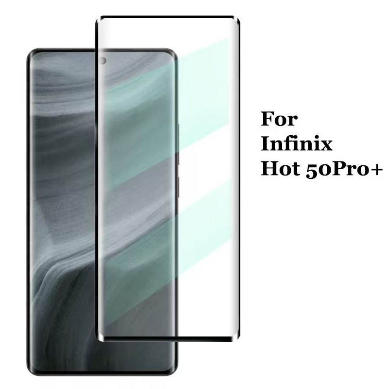 [2 Pack] 3D Curved Glue Coverage Screen Protector for Infinix Hot 50 Pro+ Plus / X6880 9H Tempered Glass Film,HD Clear Scratch Resistant,Bubble-Free