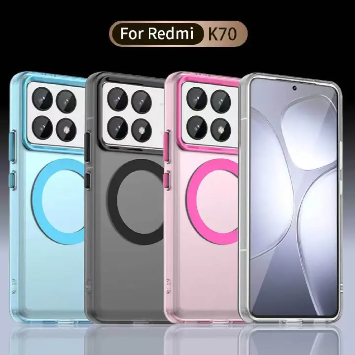 Magnetic Phone Case For Xiaomi Poco F6 Pro 5G/Xiaomi Redmi K70 Pro Frosted Anti Fall Protective Cover