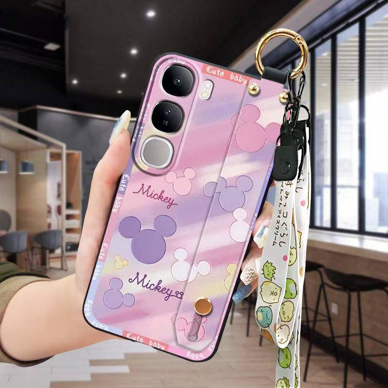 Phone Case for Vivo V40 Lite 6.67" Silicone Case with Adjustable Strap Neck Lanyard Cover