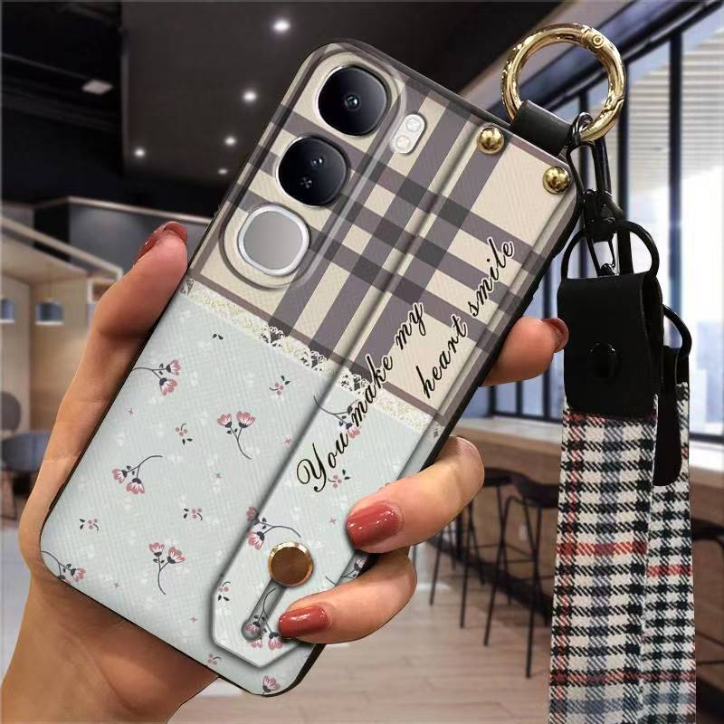 Phone Case for Vivo V40 Lite 6.67" Silicone Case with Adjustable Strap Neck Lanyard Cover