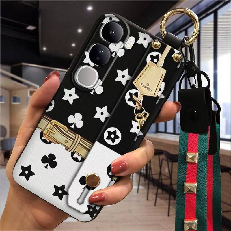 Phone Case for Vivo V40 Lite 6.67" Silicone Case with Adjustable Strap Neck Lanyard Cover