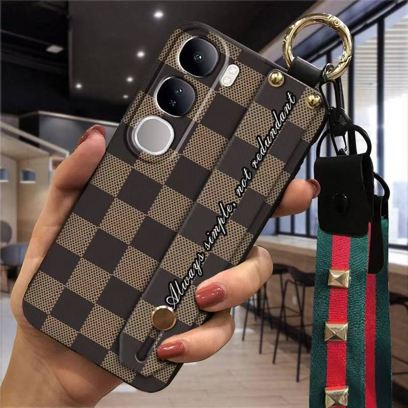 Phone Case for Vivo V40 Lite 6.67" Silicone Case with Adjustable Strap Neck Lanyard Cover