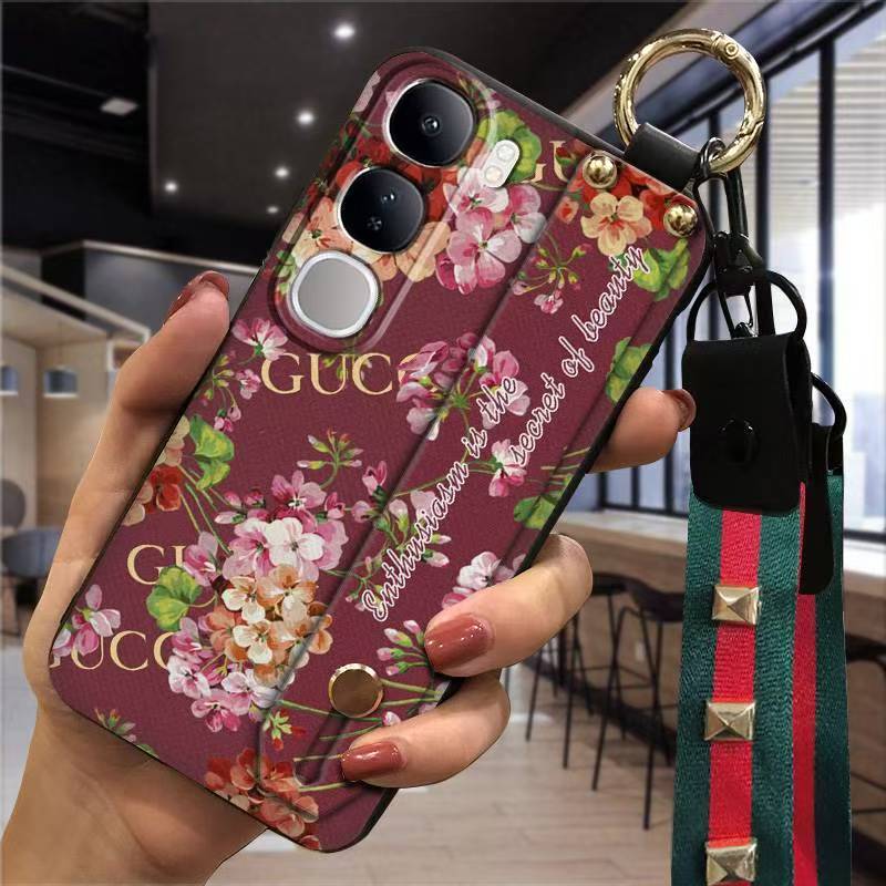 Phone Case for Vivo V40 Lite 6.67" Silicone Case with Adjustable Strap Neck Lanyard Cover