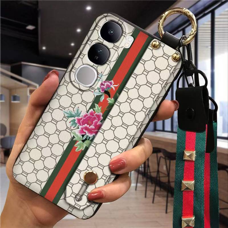 Phone Case for Vivo V40 Lite 6.67" Silicone Case with Adjustable Strap Neck Lanyard Cover