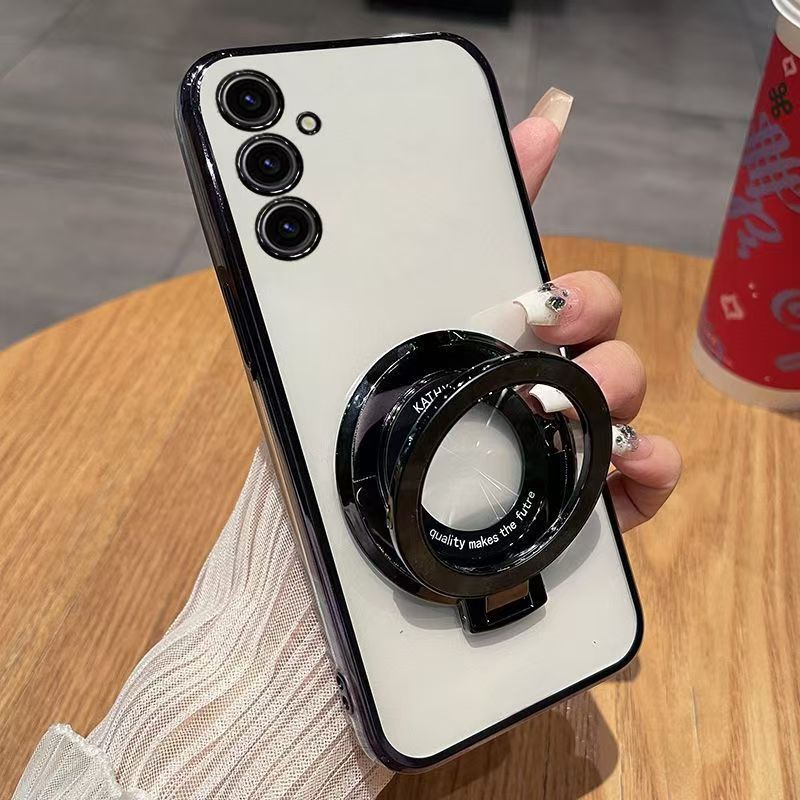 Luxury Magnetic Support Transparent Glitter Powder Phone Case For Samsung Galaxy A34 5G Fall Prevention Protective Cove