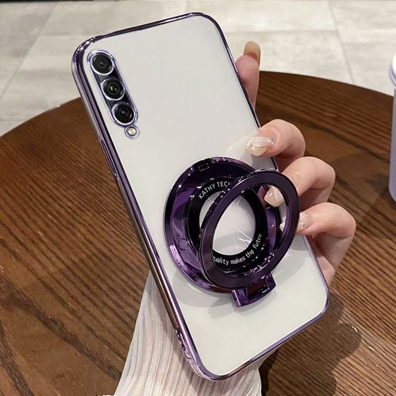 Luxury Magnetic Support Transparent Glitter Powder Phone Case For Huawei Y9s / Honor 9X Pro Fall Prevention Protective Cover