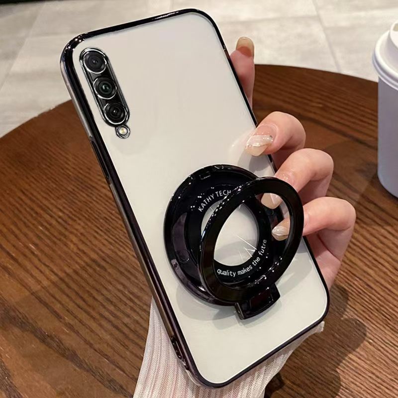 Luxury Magnetic Support Transparent Glitter Powder Phone Case For Huawei Y9s / Honor 9X Pro Fall Prevention Protective Cover