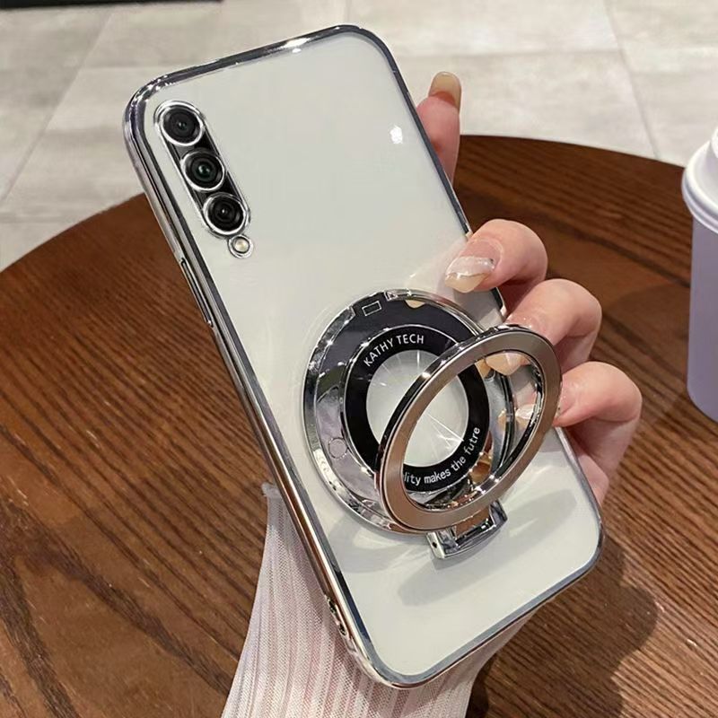 Luxury Magnetic Support Transparent Glitter Powder Phone Case For Huawei Y9s / Honor 9X Pro Fall Prevention Protective Cover