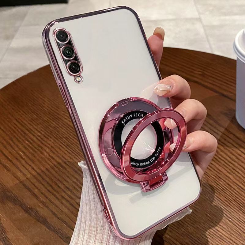 Luxury Magnetic Support Transparent Glitter Powder Phone Case For Huawei Y9s / Honor 9X Pro Fall Prevention Protective Cover