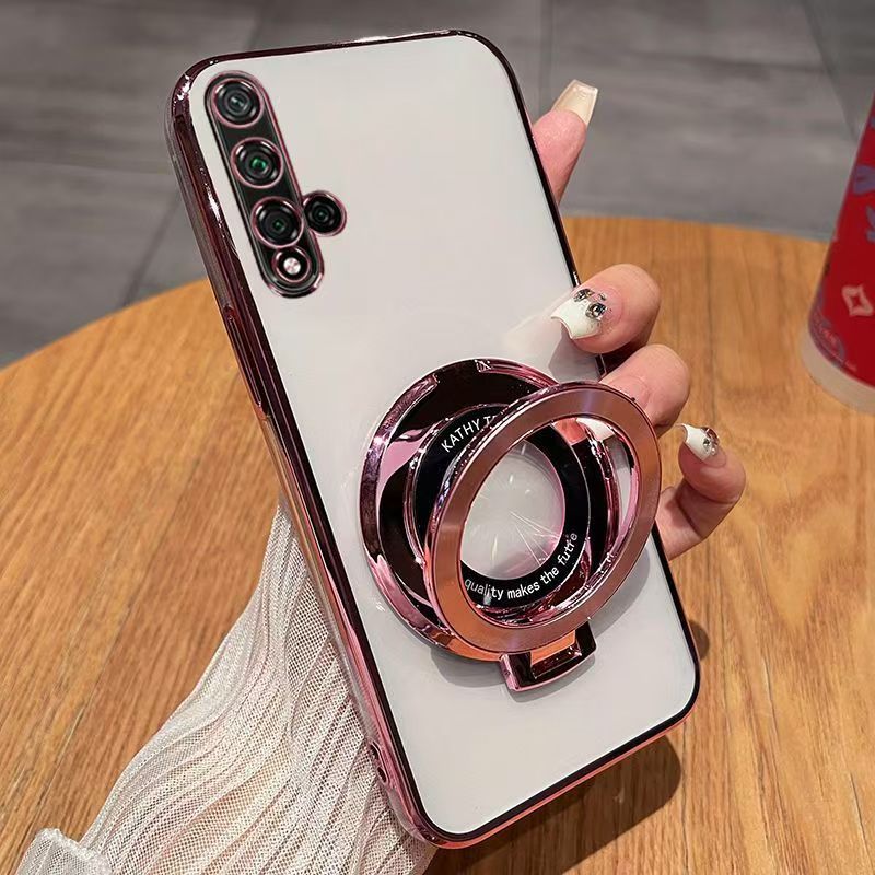 Luxury Magnetic Support Transparent Glitter Powder Phone Case For Huawei Nova 5T / Honor 20/ 20s, Fall Prevention Protective Cover