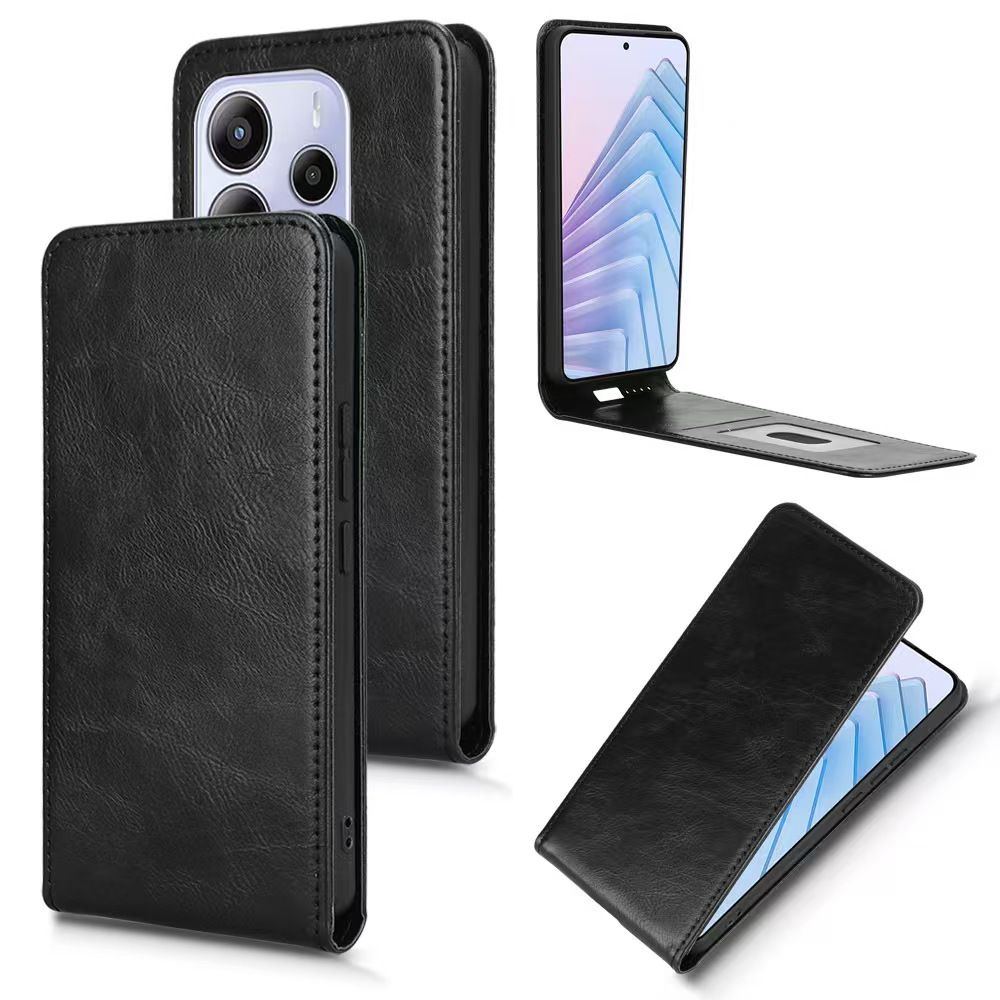 Leather Flip Cover For Xiaomi Redmi Note 14 4G, Up And Down Flip Cover PU Leather Durable Protective Cover