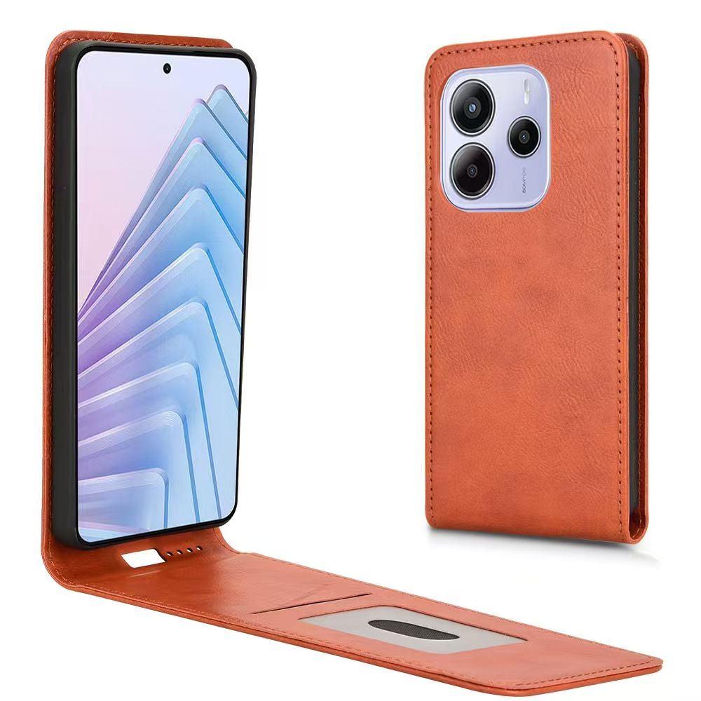 Leather Flip Cover For Xiaomi Redmi Note 14 4G, Up And Down Flip Cover PU Leather Durable Protective Cover