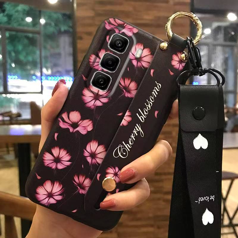 Phone Case for Infinix Hot 50 Pro+ Plus 50 Pro 50 Silicone Case with Adjustable Strap Neck Lanyard Cover