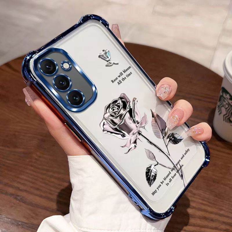 Cover for Samsung Galaxy A25 Transparent Electroplated Anti Drop Soft Phone Case