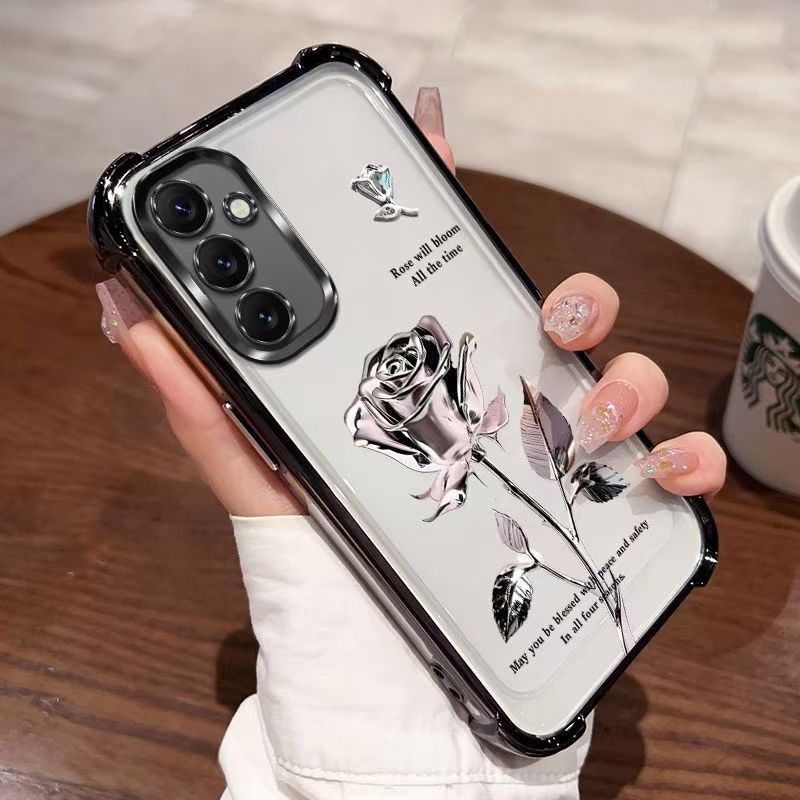 Cover for Samsung Galaxy A25 Transparent Electroplated Anti Drop Soft Phone Case