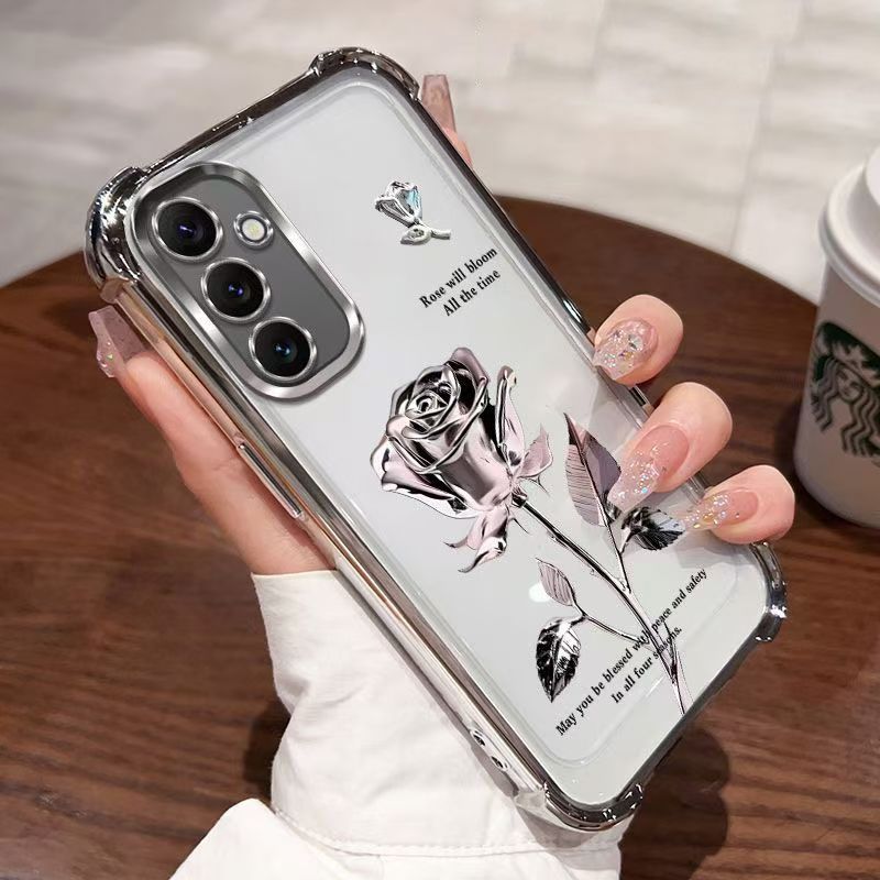 Cover for Samsung Galaxy A25 Transparent Electroplated Anti Drop Soft Phone Case