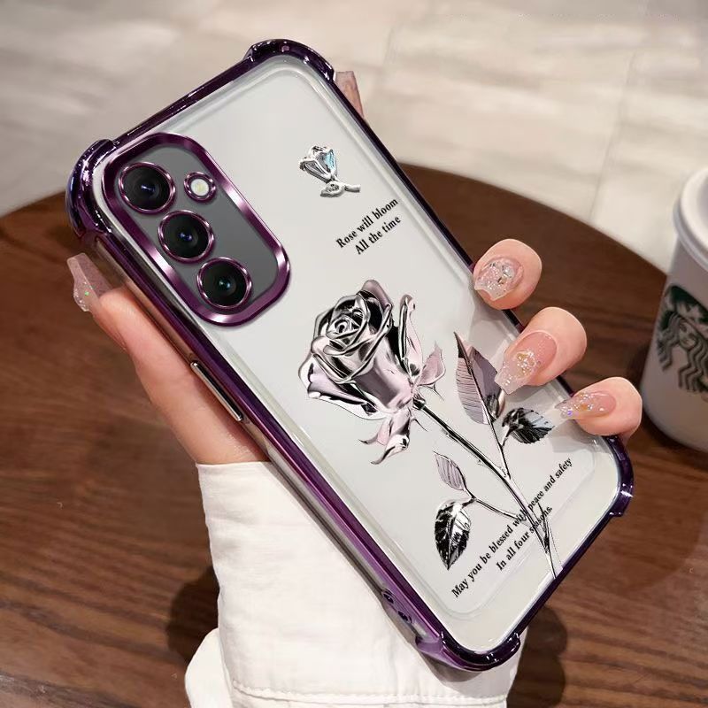 Cover for Samsung Galaxy A25 Transparent Electroplated Anti Drop Soft Phone Case