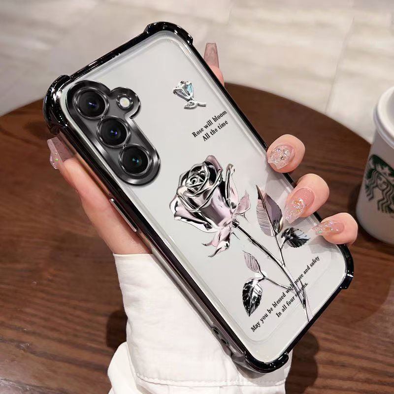 Cover for Samsung Galaxy S25 Transparent Electroplated Anti Drop Soft Phone Case