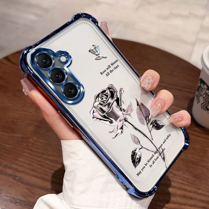 Cover for Samsung Galaxy S25 Transparent Electroplated Anti Drop Soft Phone Case