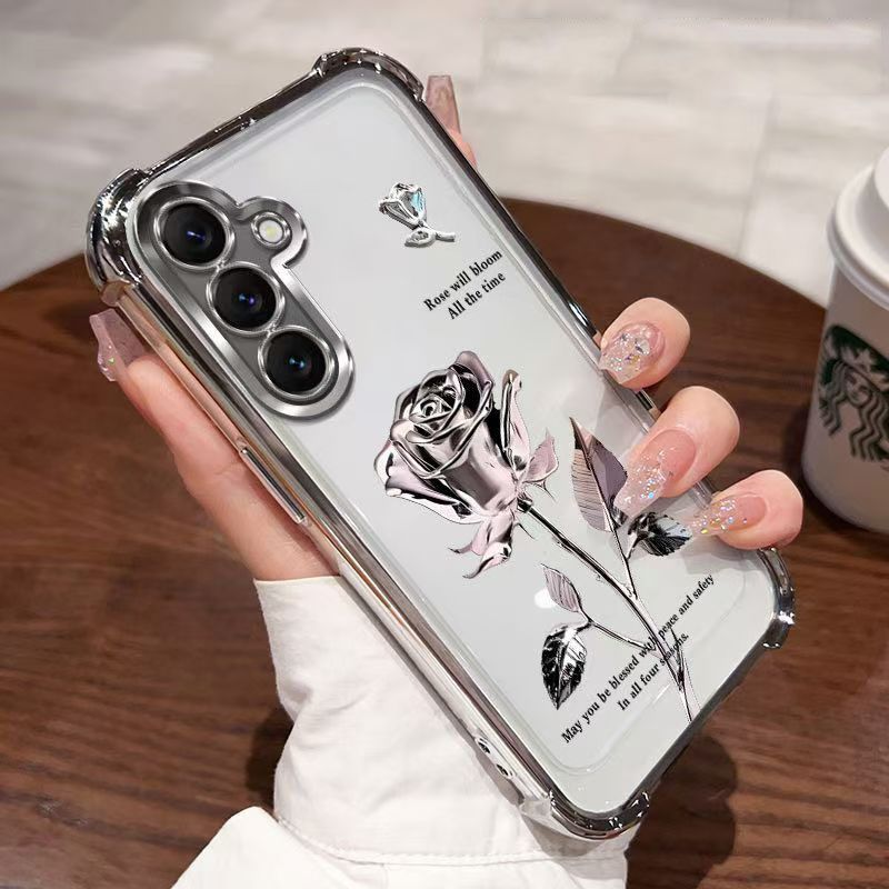 Cover for Samsung Galaxy S25 Transparent Electroplated Anti Drop Soft Phone Case