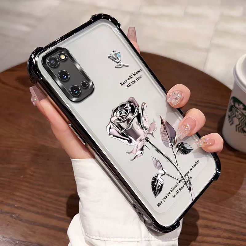 Cover for Samsung Galaxy S20 Transparent Electroplated Fashion Anti Drop Soft Phone Case