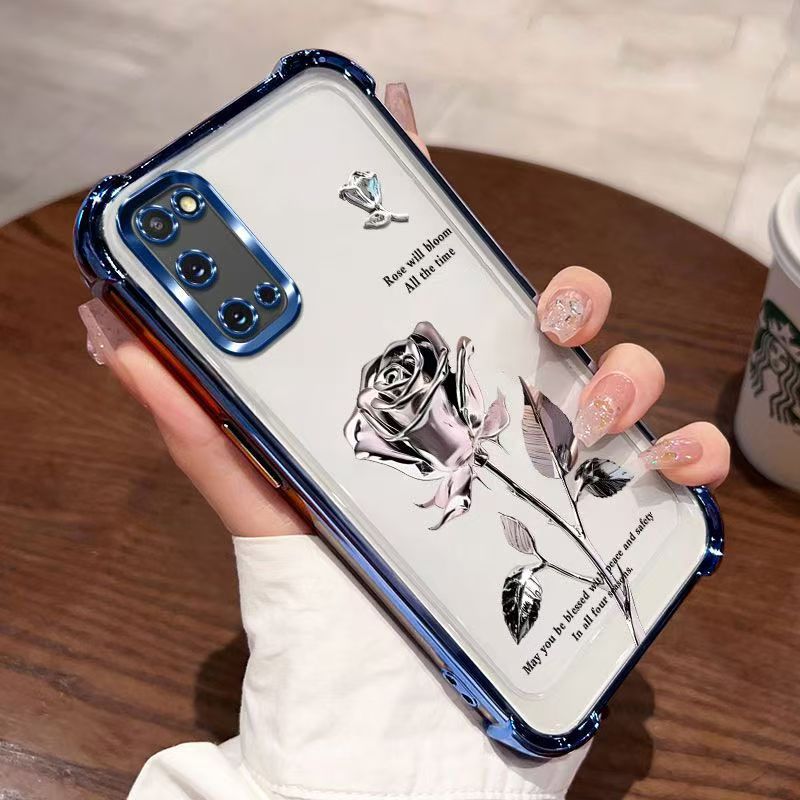 Cover for Samsung Galaxy S20 Transparent Electroplated Fashion Anti Drop Soft Phone Case