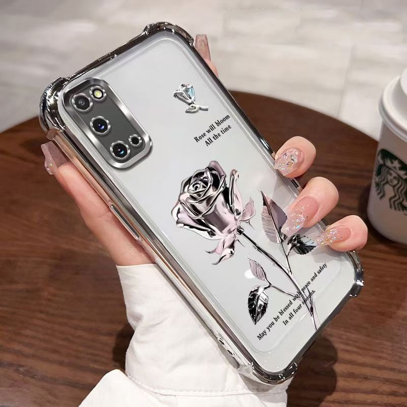 Cover for Samsung Galaxy S20 Transparent Electroplated Fashion Anti Drop Soft Phone Case