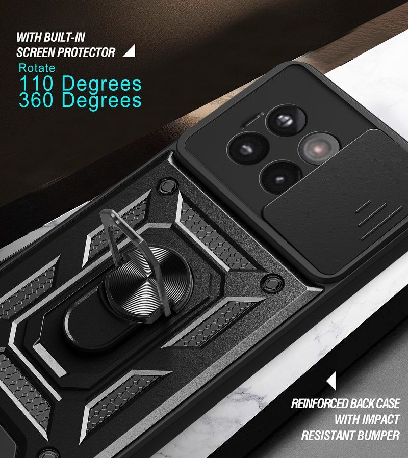 Luxury Slide Camera Lens Case For OnePlus 13R 5G vehicle-mounted Magnetic Kickstand Bumper Cover
