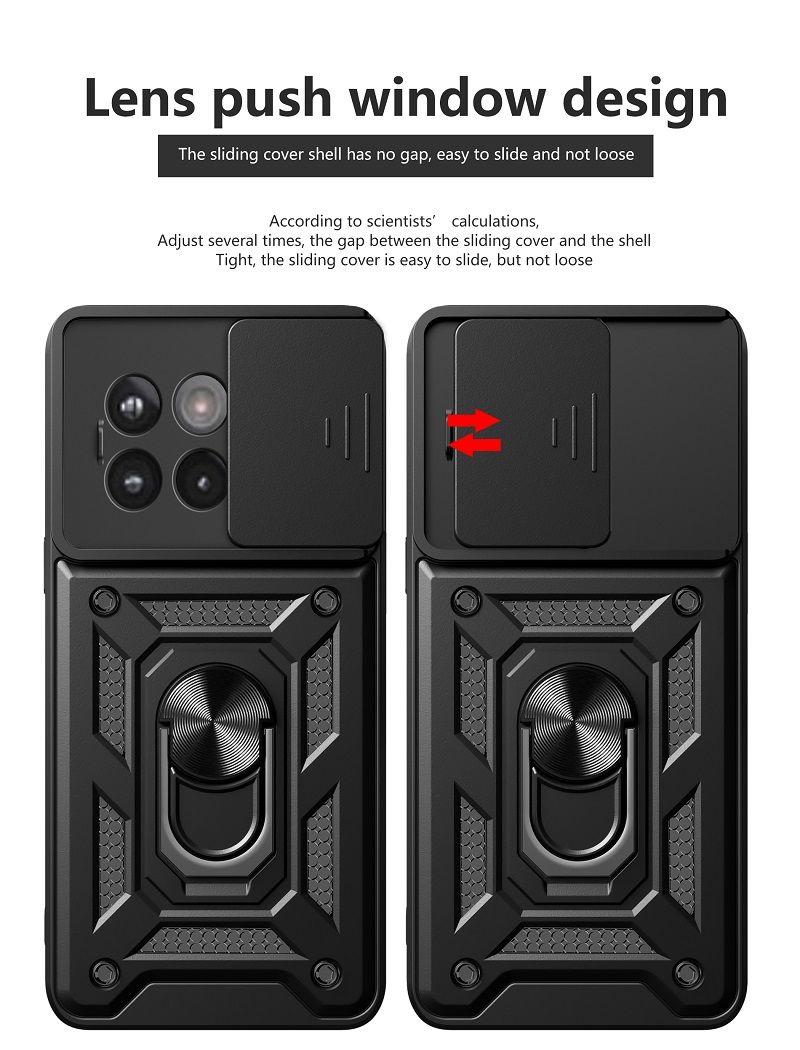 Luxury Slide Camera Lens Case For OnePlus 13R 5G vehicle-mounted Magnetic Kickstand Bumper Cover
