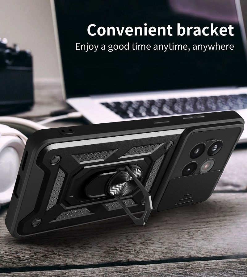 Luxury Slide Camera Lens Case For OnePlus 13R 5G vehicle-mounted Magnetic Kickstand Bumper Cover