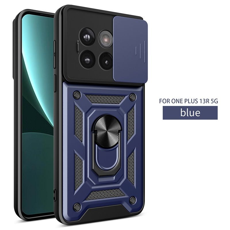 Luxury Slide Camera Lens Case For OnePlus 13R 5G vehicle-mounted Magnetic Kickstand Bumper Cover